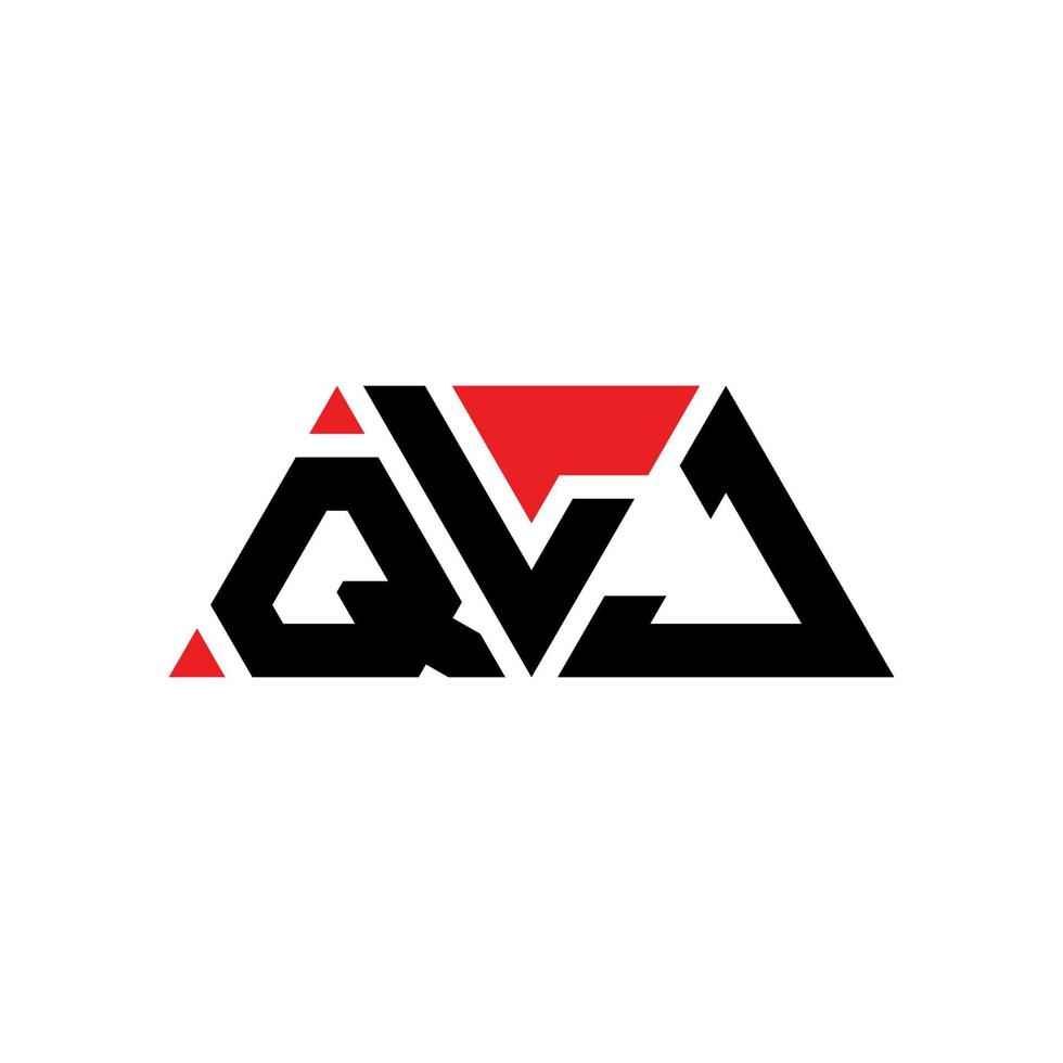 QLJ triangle letter logo design with triangle shape. QLJ triangle logo design monogram. QLJ triangle vector logo template with red color. QLJ triangular logo Simple, Elegant, and Luxurious Logo. QLJ