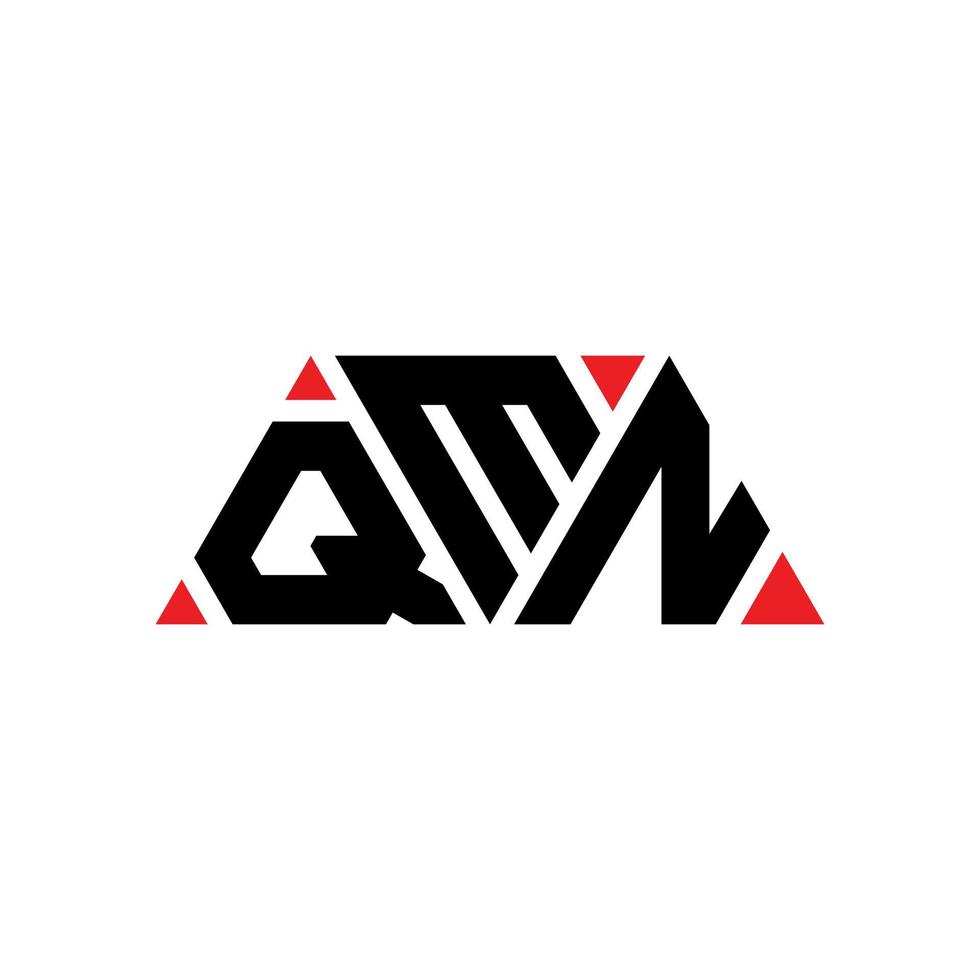 diseño de logotipo de letra triangular qmn con forma de triángulo. monograma de diseño de logotipo de triángulo qmn. plantilla de logotipo de vector de triángulo qmn con color rojo. logotipo triangular qmn logotipo simple, elegante y lujoso. qmn