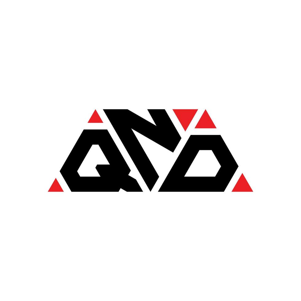 qnd diseño de logotipo de letra triangular con forma de triángulo. monograma de diseño de logotipo de triángulo qnd. plantilla de logotipo de vector de triángulo qnd con color rojo. logo qnd triangular logo simple, elegante y lujoso. qnd
