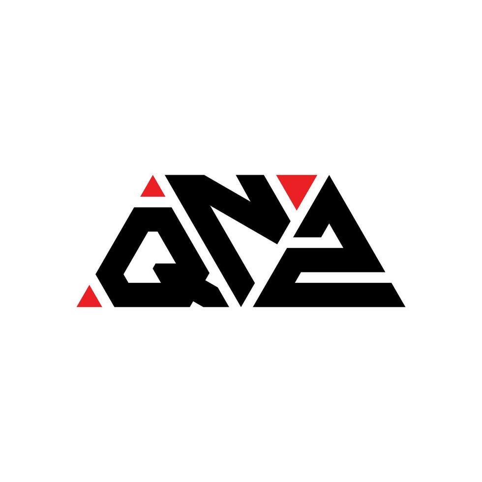 QNZ triangle letter logo design with triangle shape. QNZ triangle logo design monogram. QNZ triangle vector logo template with red color. QNZ triangular logo Simple, Elegant, and Luxurious Logo. QNZ