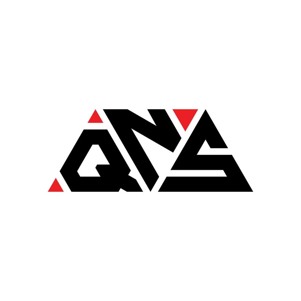 QNS triangle letter logo design with triangle shape. QNS triangle logo design monogram. QNS triangle vector logo template with red color. QNS triangular logo Simple, Elegant, and Luxurious Logo. QNS