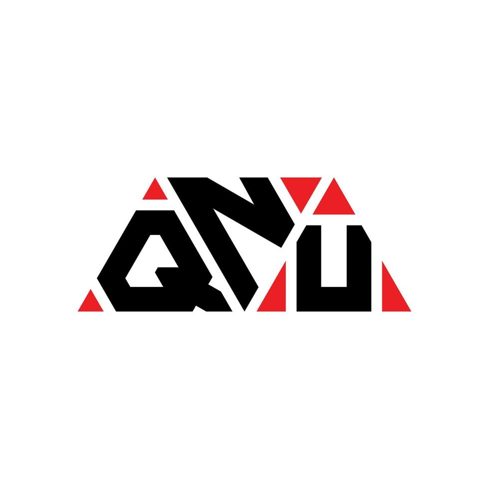 QNU triangle letter logo design with triangle shape. QNU triangle logo design monogram. QNU triangle vector logo template with red color. QNU triangular logo Simple, Elegant, and Luxurious Logo. QNU