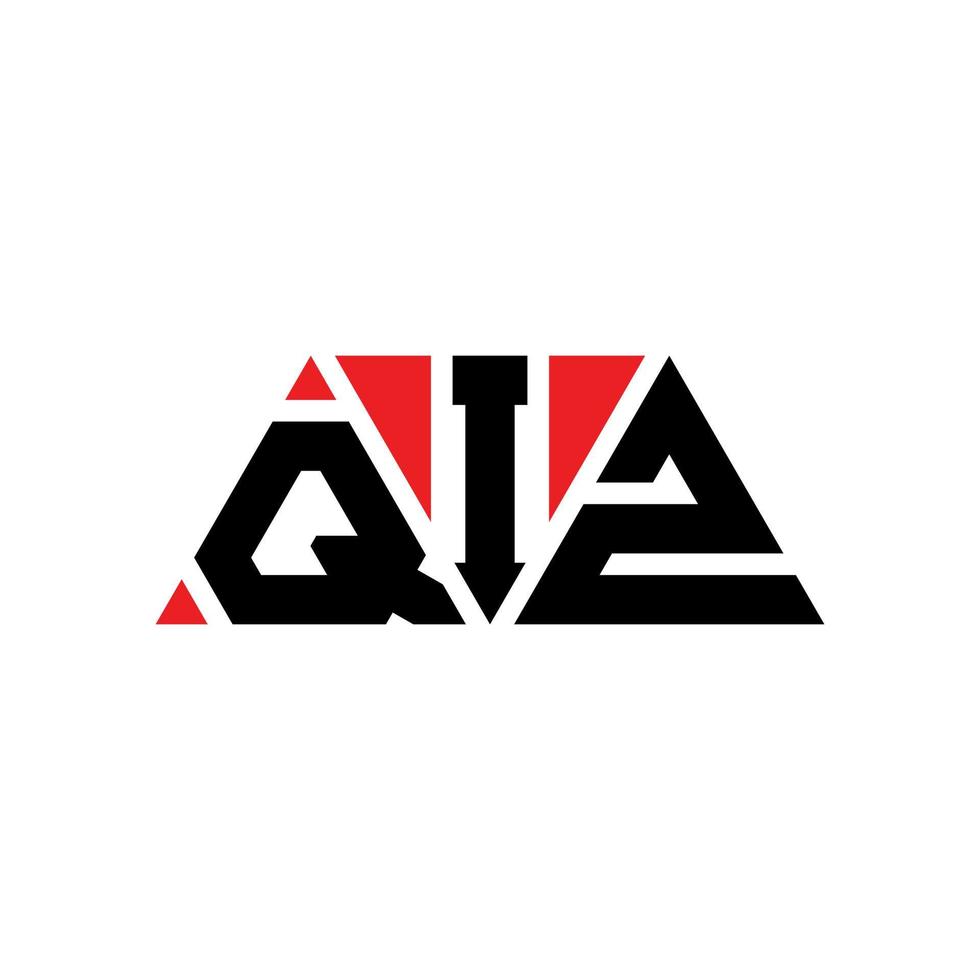 QIZ triangle letter logo design with triangle shape. QIZ triangle logo design monogram. QIZ triangle vector logo template with red color. QIZ triangular logo Simple, Elegant, and Luxurious Logo. QIZ