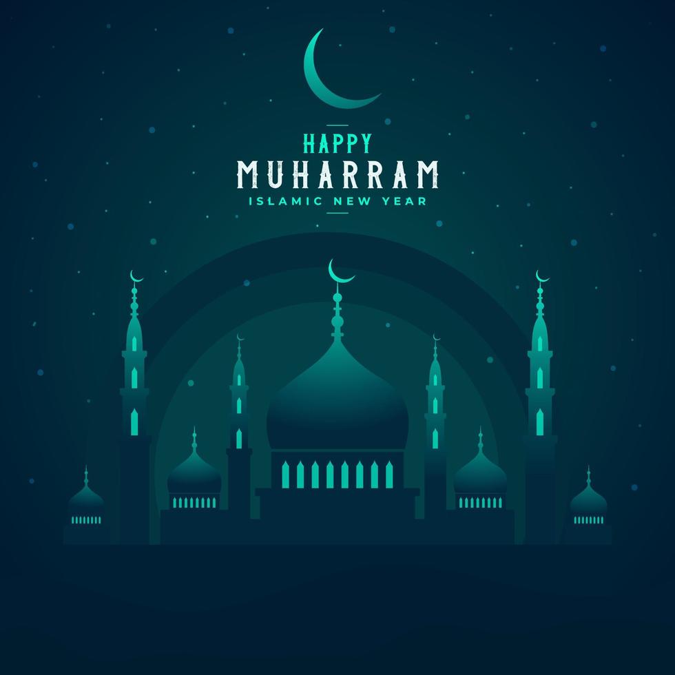 Islamic new Hijri year, Happy Muharram vector illustration