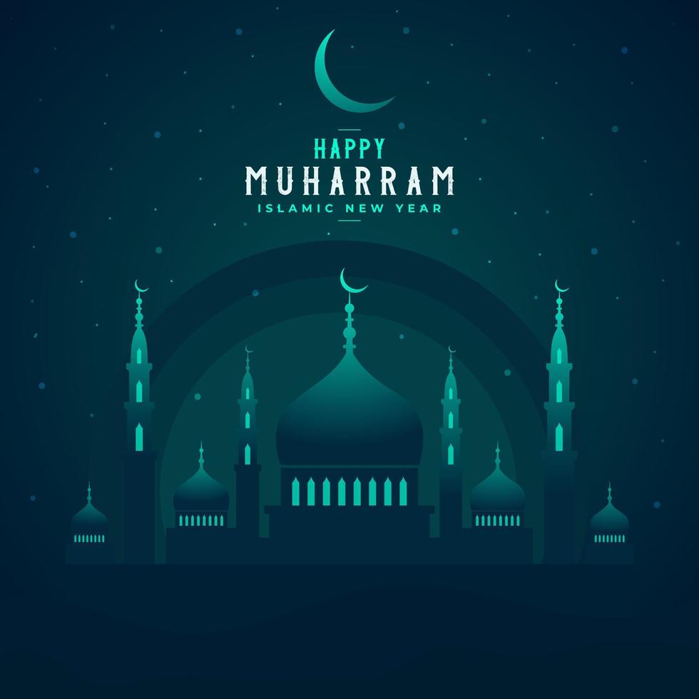 año nuevo hijri islámico, ilustración vectorial feliz muharram vector