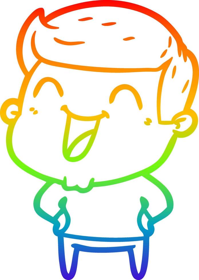 arco iris gradiente línea dibujo dibujos animados hombre riendo vector