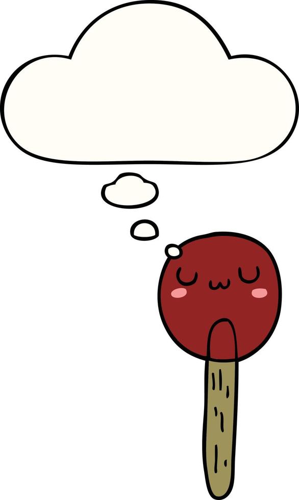 cartoon lollipop and thought bubble vector