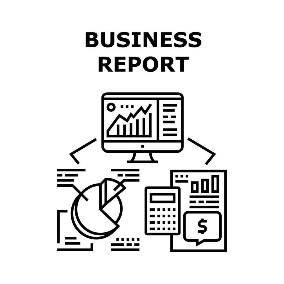 informe de negocios vector concepto negro ilustración