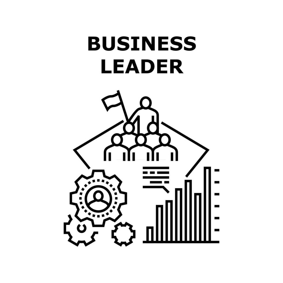 Business Leader Vector Concept Black Illustration