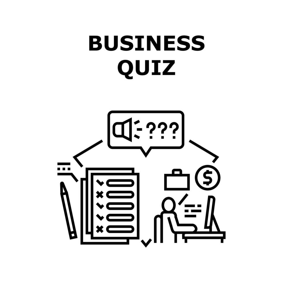 Business Quiz Vector Concept Black Illustration