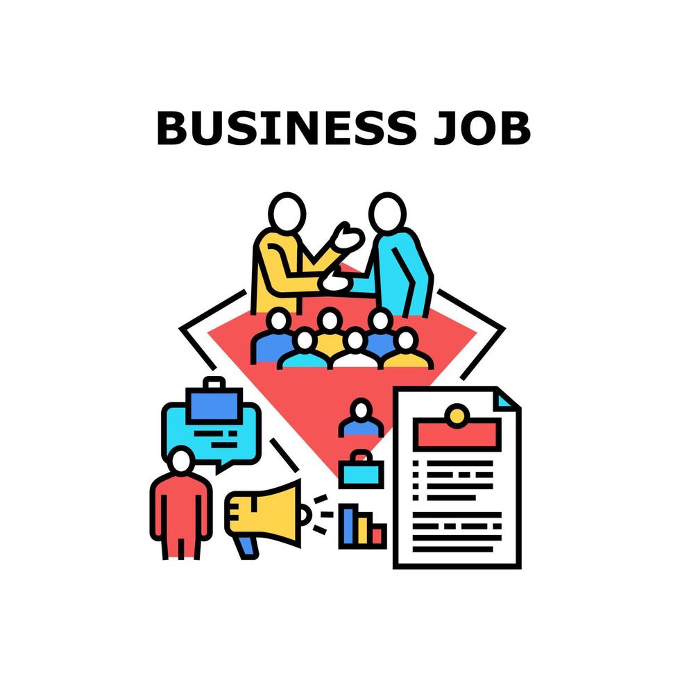 Business Job Vector Concept Color Illustration