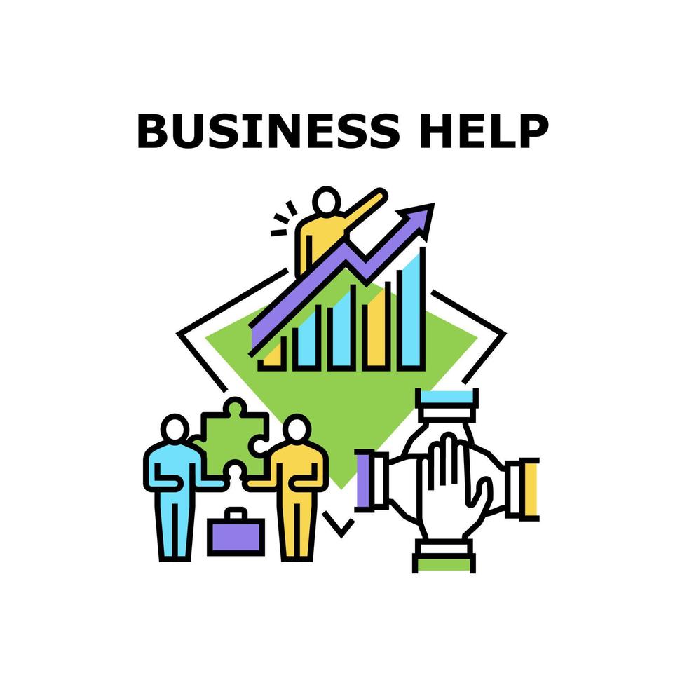 Business Help Vector Concept Color Illustration