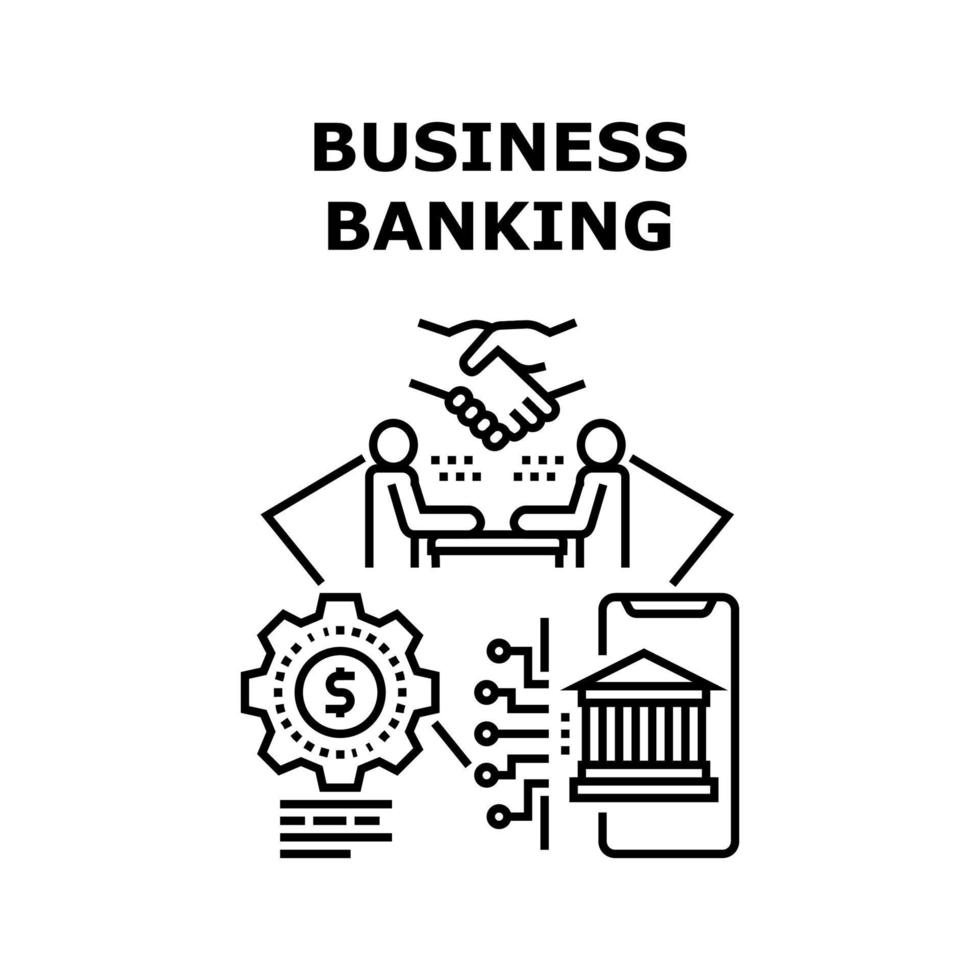 negocio bancario vector concepto negro ilustración