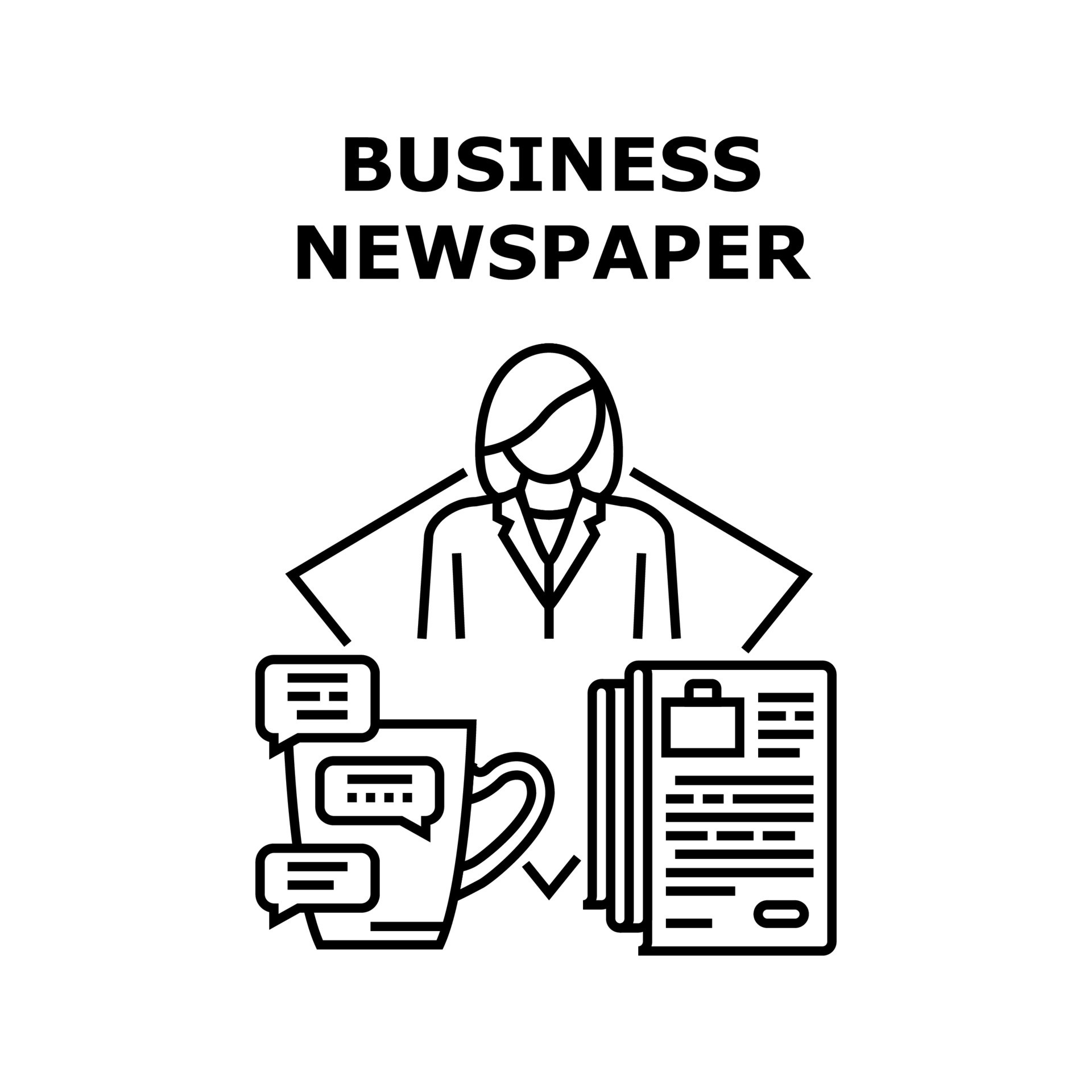 Business Newspaper Reading Vector Concept Color 9985755 Vector Art at