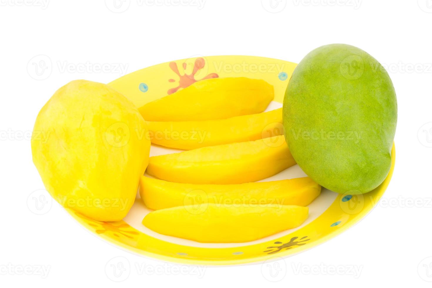 Green mango. Fruit pulp. yellow. isolated on white background 9985788
