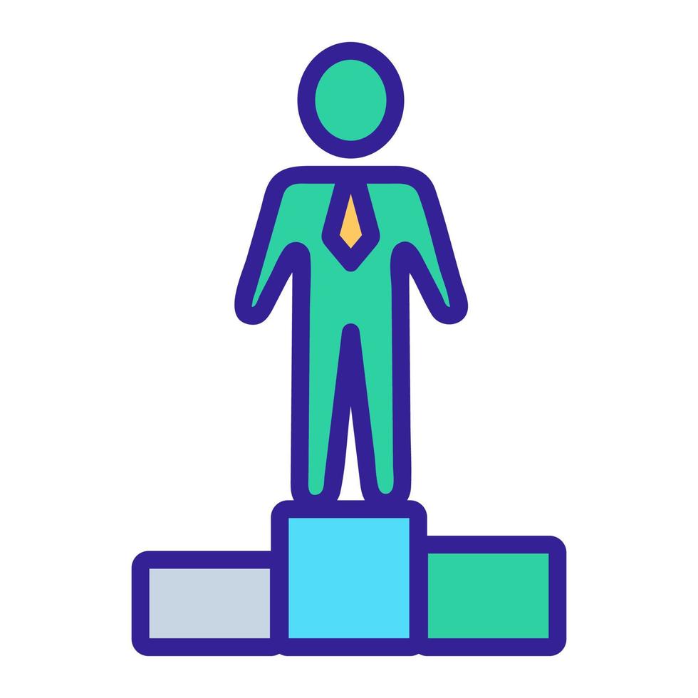 businessman is the winner of the icon vector. Isolated contour symbol illustration vector