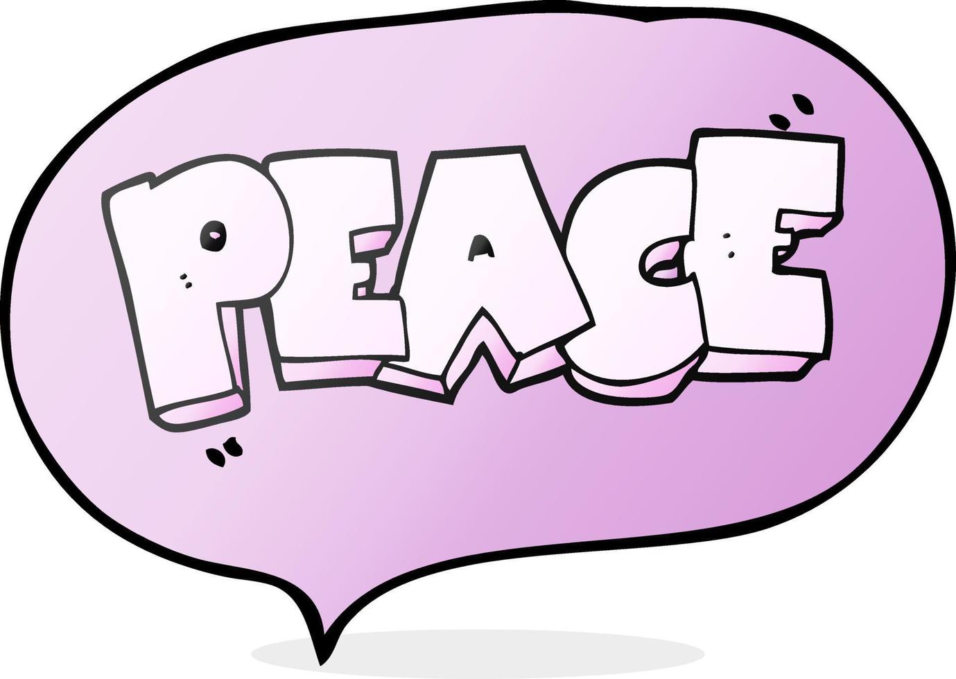 discurso burbuja dibujos animados palabra paz vector