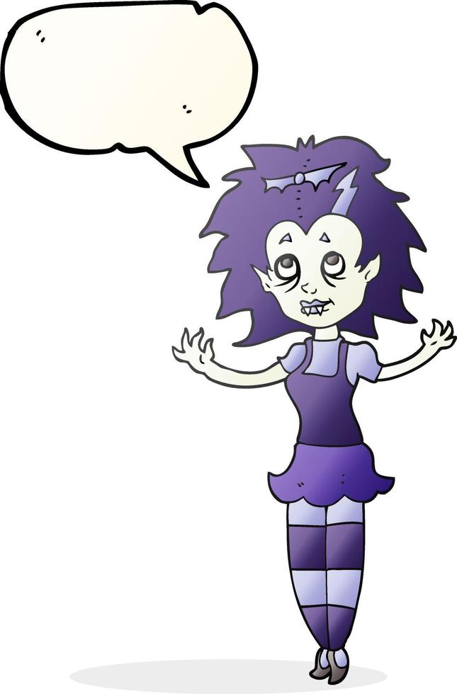 speech bubble cartoon vampire girl vector