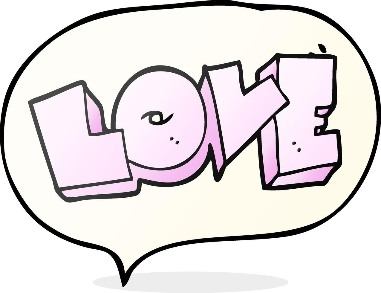 speech bubble cartoon love sign vector