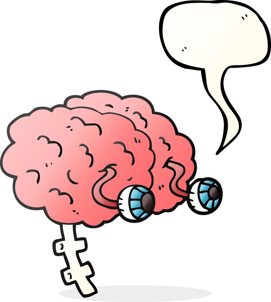 speech bubble cartoon brain vector