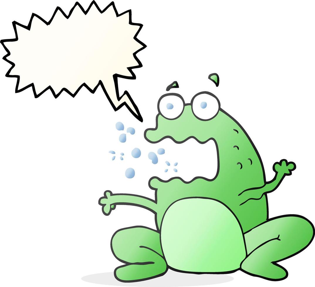 speech bubble cartoon burping frog vector