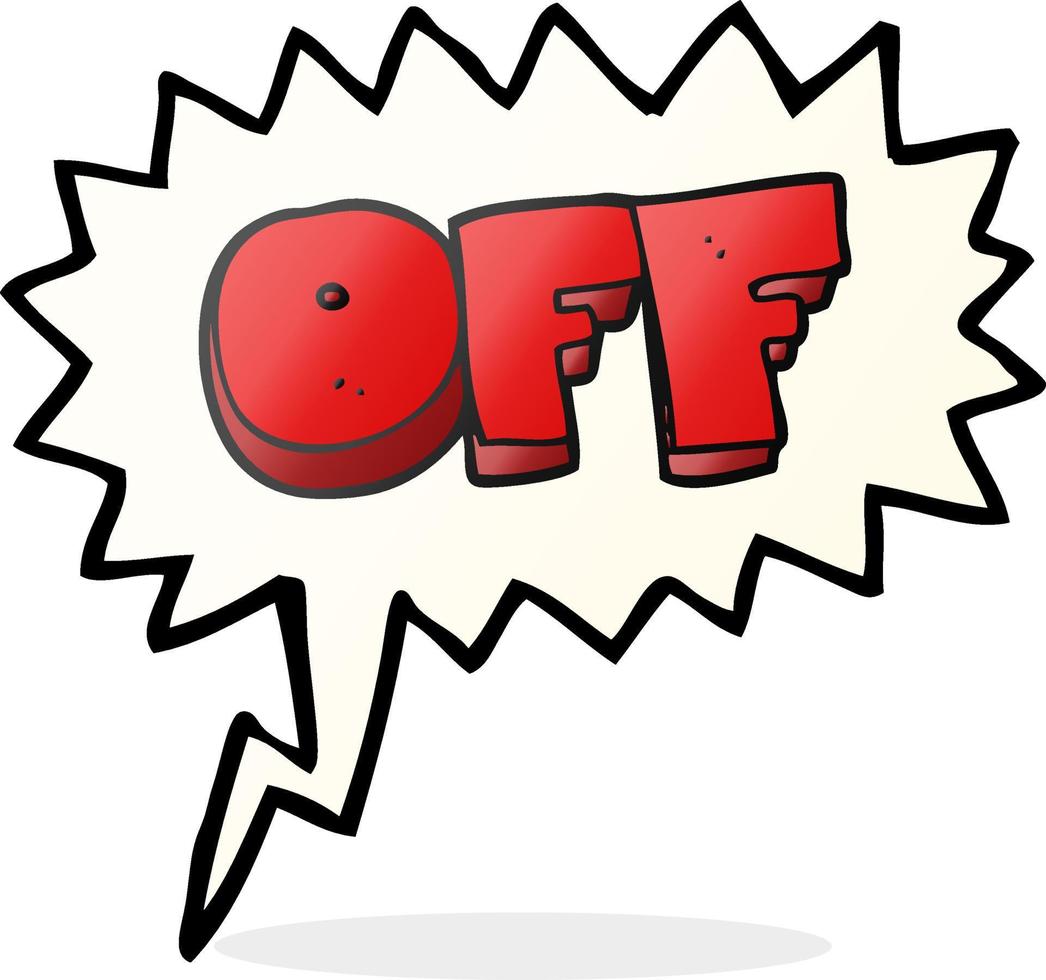 speech bubble cartoon off sign vector