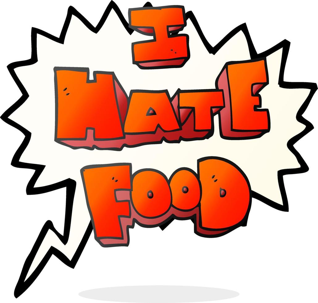 speech bubble cartoon i hate food symbol vector