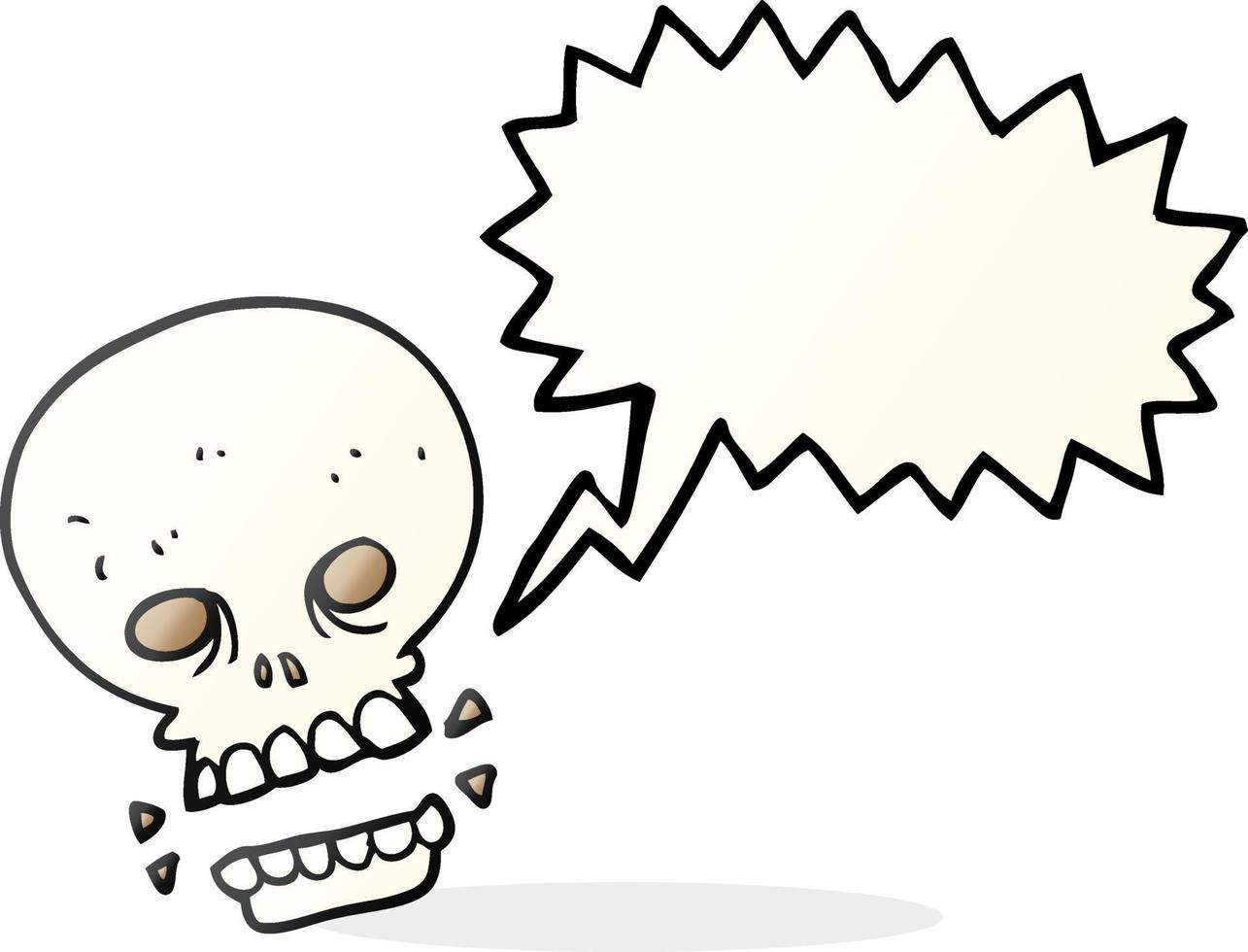 speech bubble cartoon scary skull vector