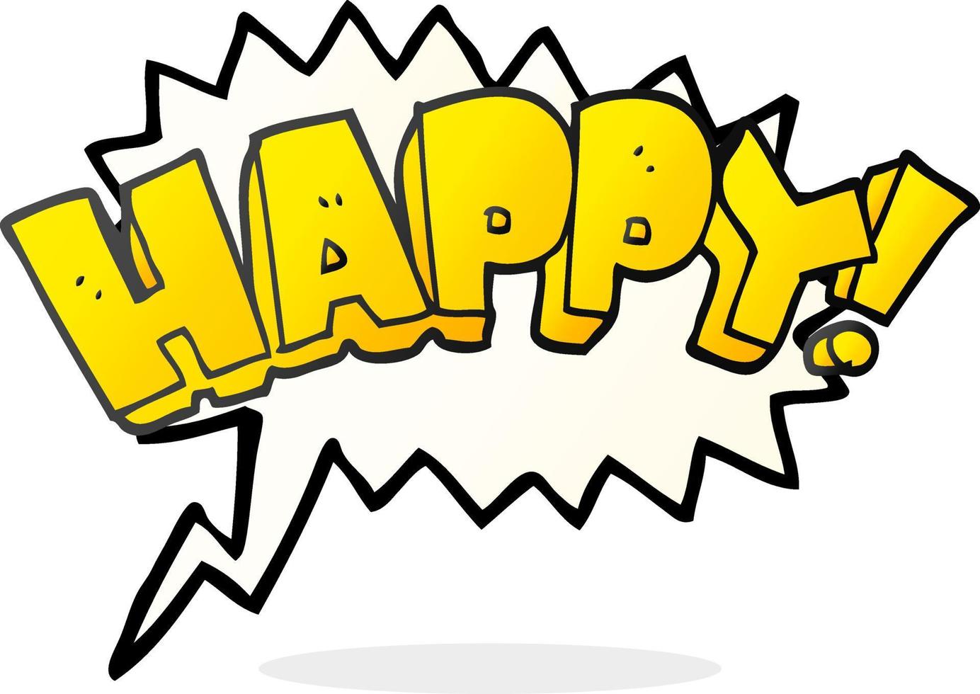 speech bubble cartoon happy text symbol vector