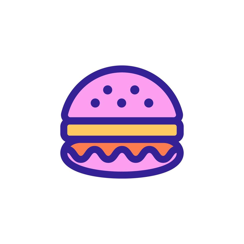 Burger icon vector. Isolated contour symbol illustration vector