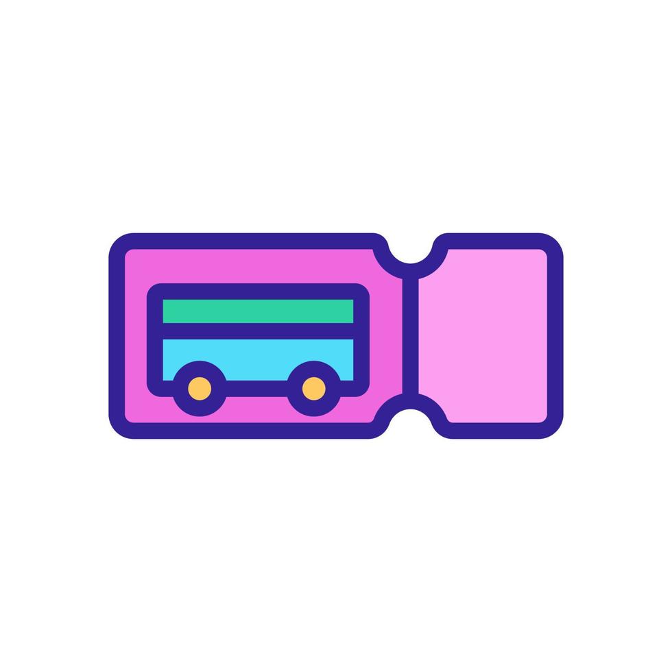 ilustración de contorno de vector de icono de autobús de boleto