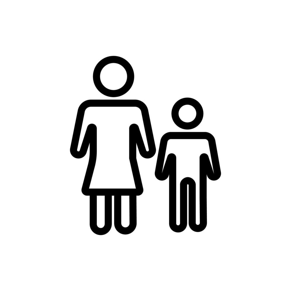 mother and child icon vector outline illustration