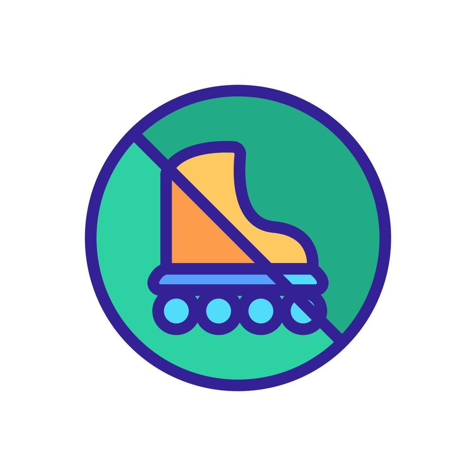 roller skates prohibited icon vector outline illustration