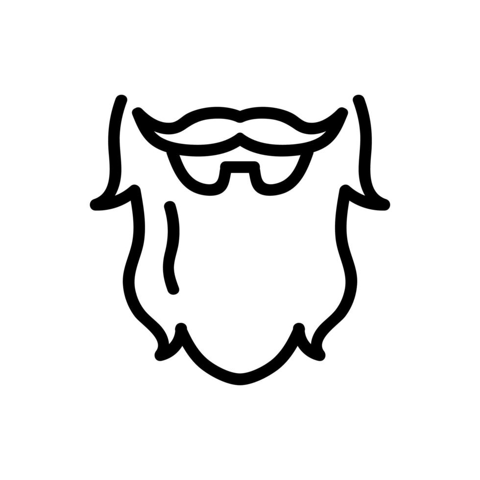 barba con vector de icono de bigote. ilustración de símbolo de contorno aislado