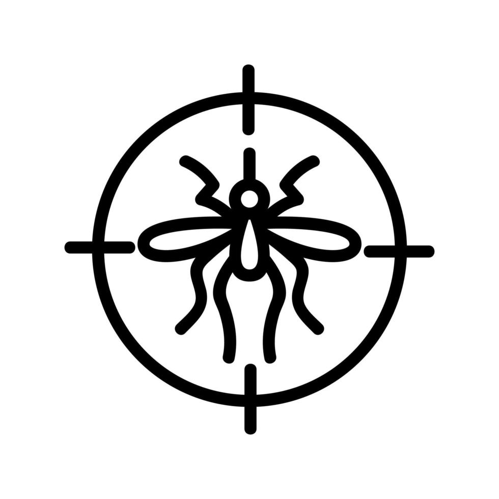 target on mosquito icon vector outline illustration