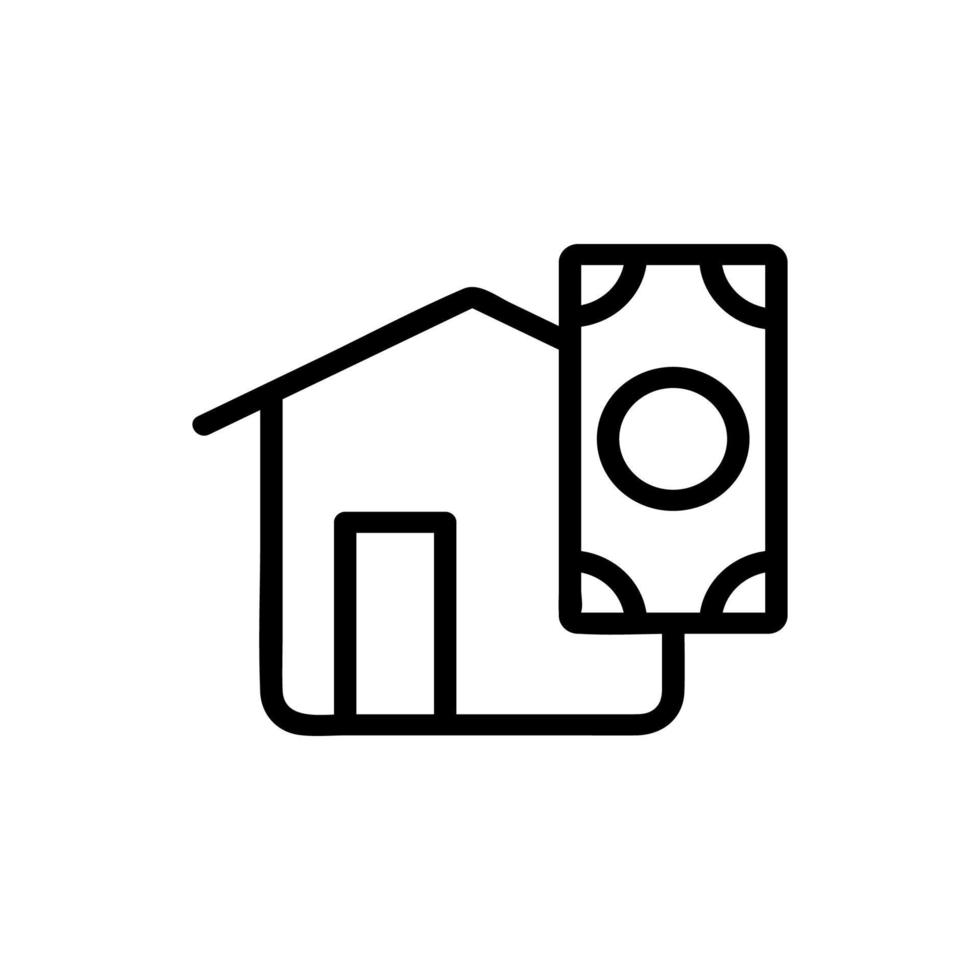 house and dollar icon vector. Isolated contour symbol illustration vector