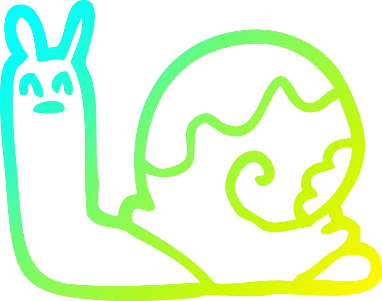 cold gradient line drawing cartoon snail vector