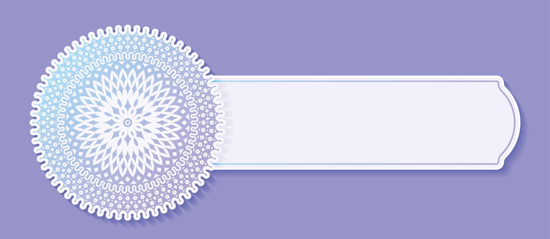 banner decorativo mandala azul vector