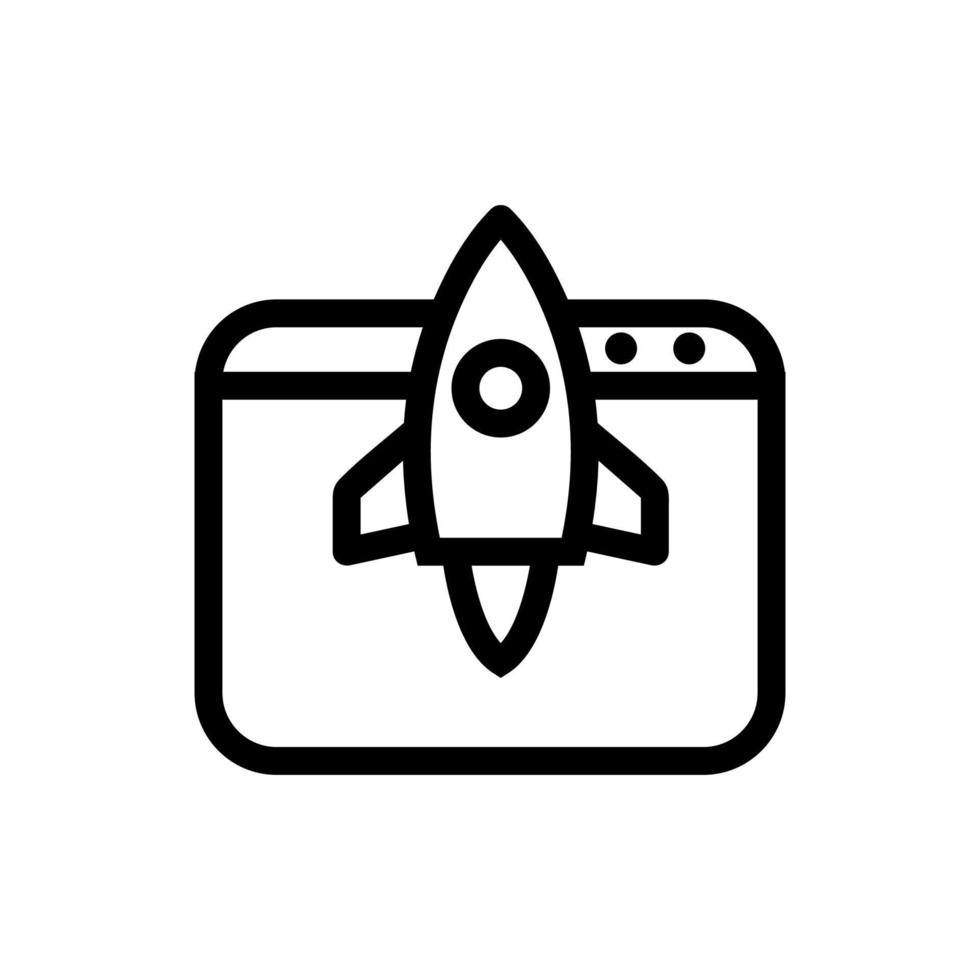 Browser speed rocket icon vector. Isolated contour symbol illustration vector