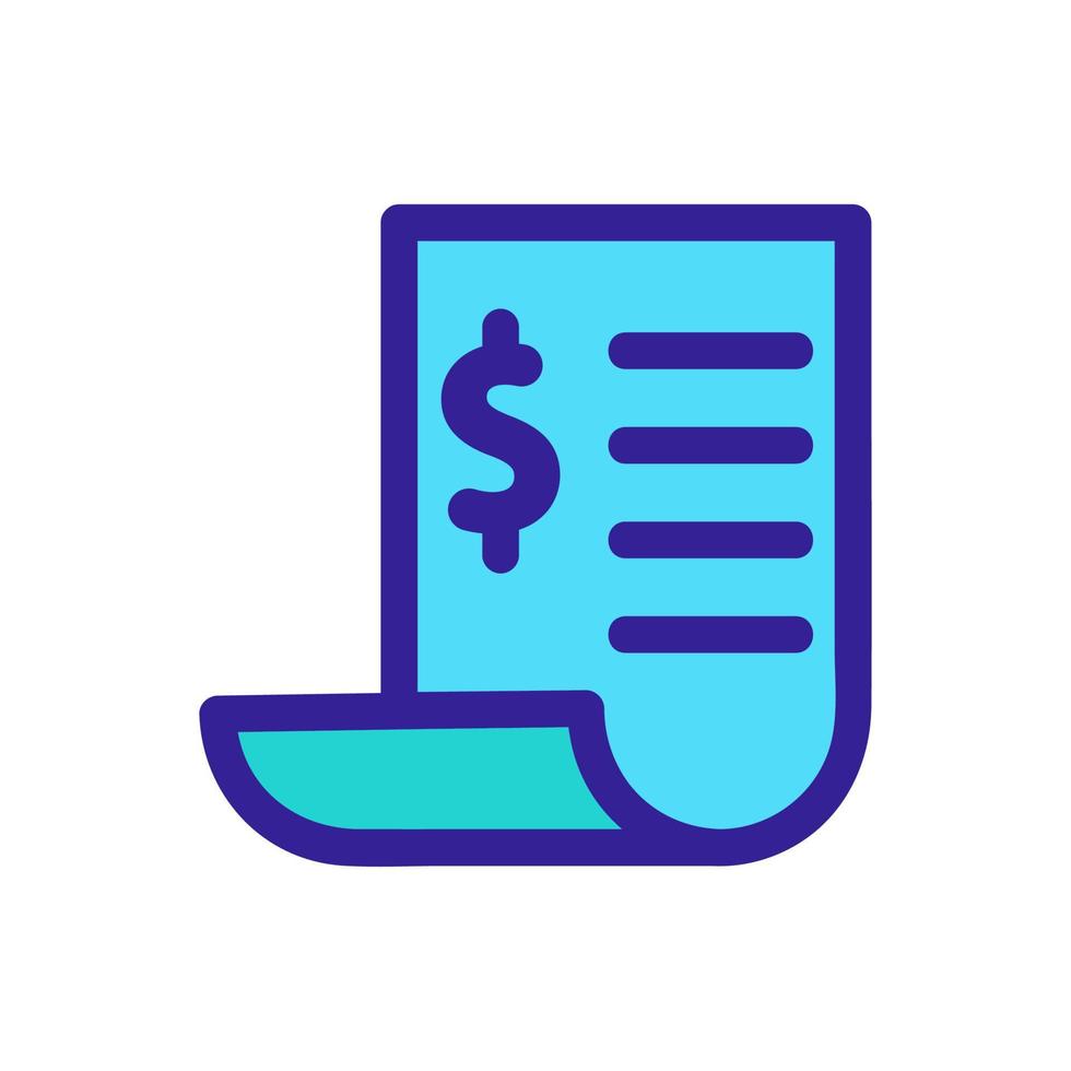 dollar document icon vector. Isolated contour symbol illustration vector
