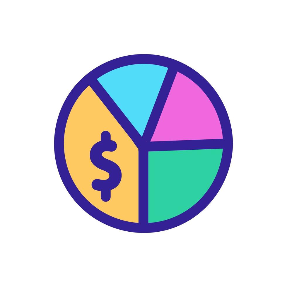 Dollar chart icon vector. Isolated contour symbol illustration vector