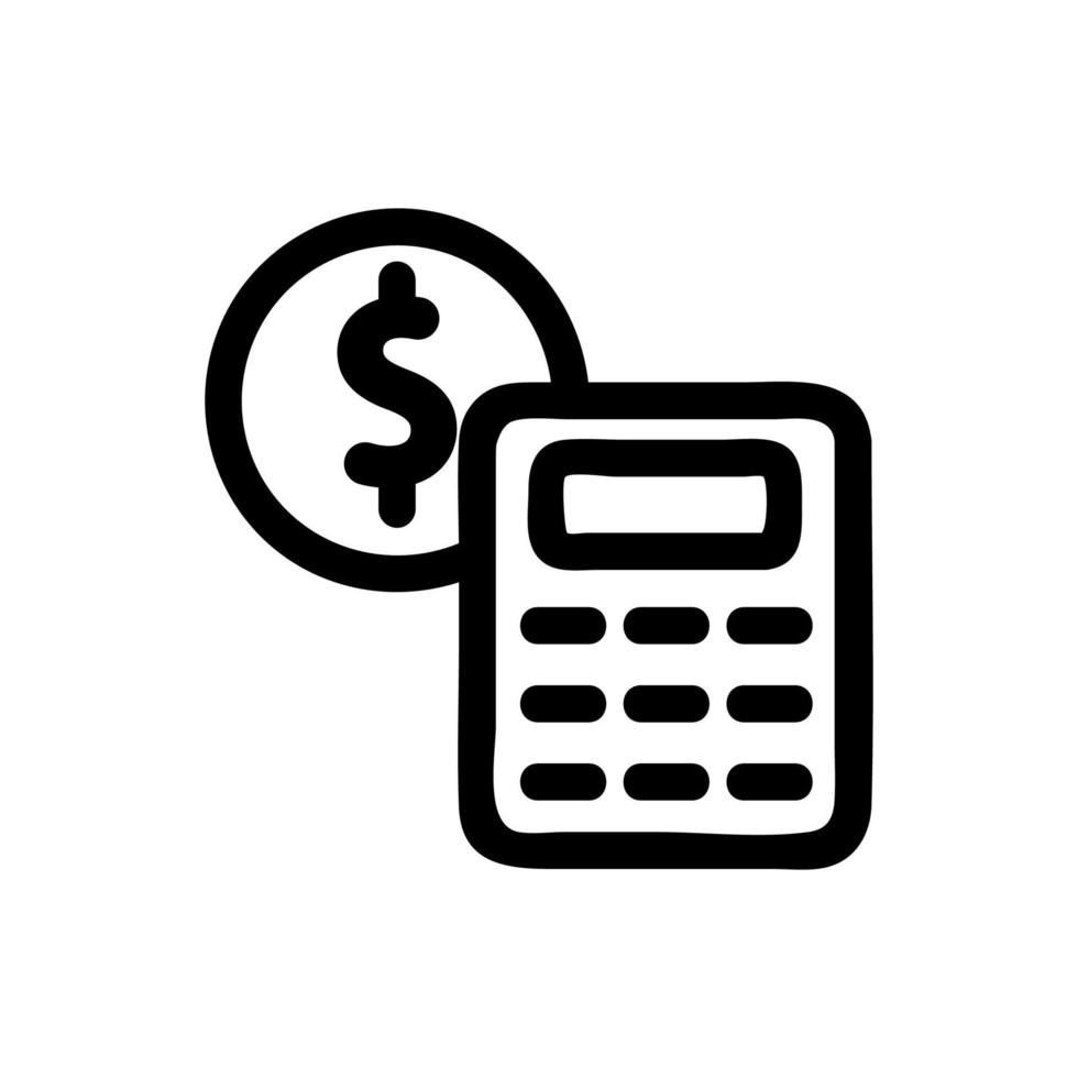 Dollar Calculator is an icon vector. Isolated contour symbol illustration vector