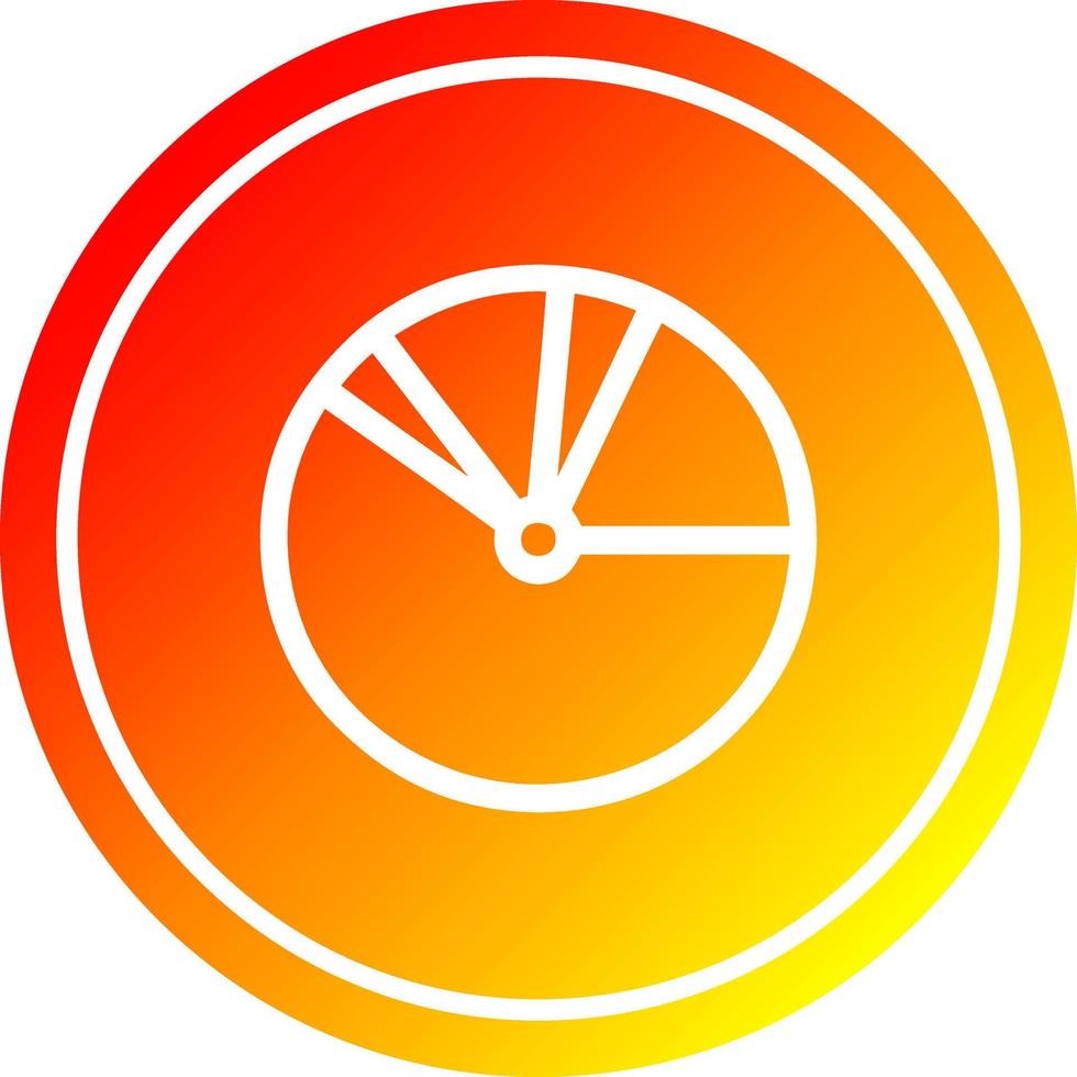 pie chart circular in hot gradient spectrum vector