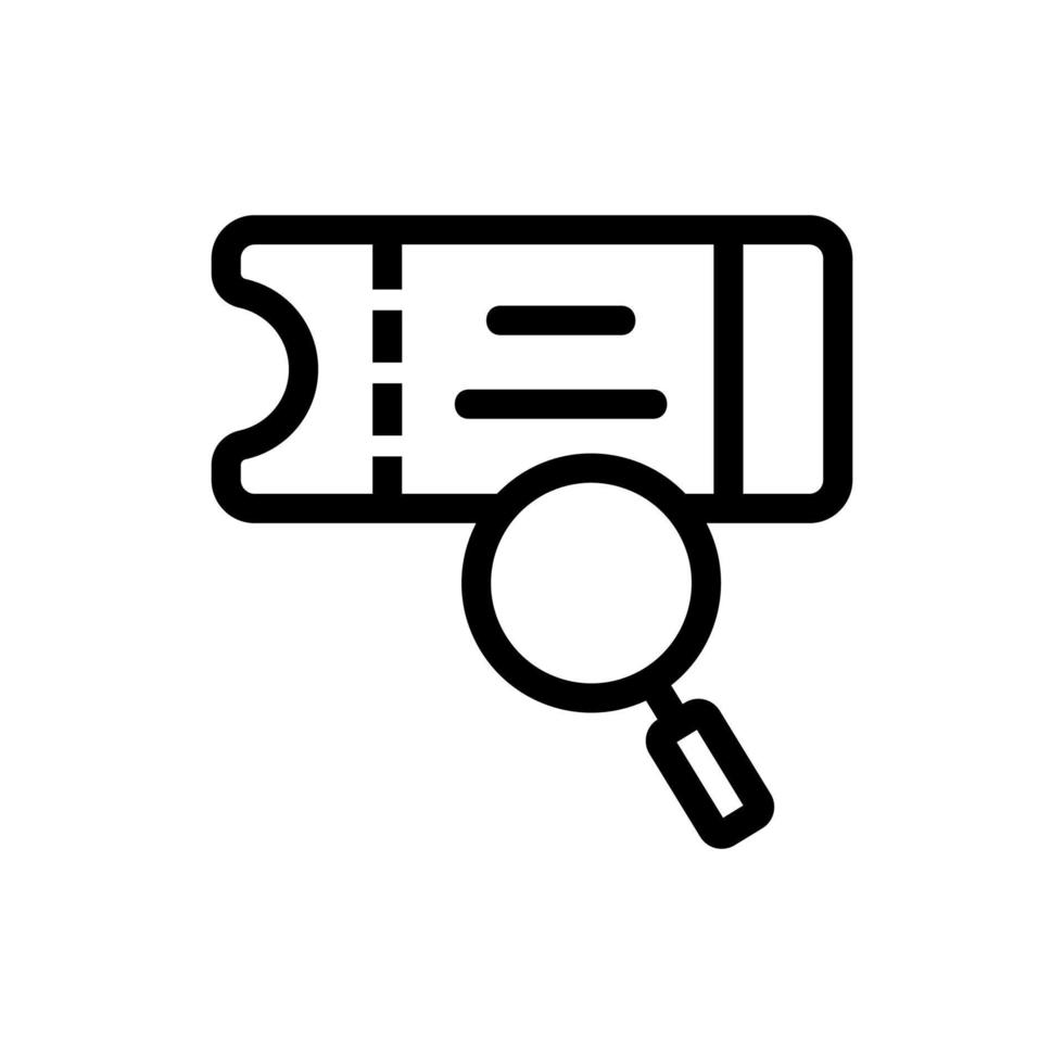 Search for a ticket icon vector. Isolated contour symbol illustration vector