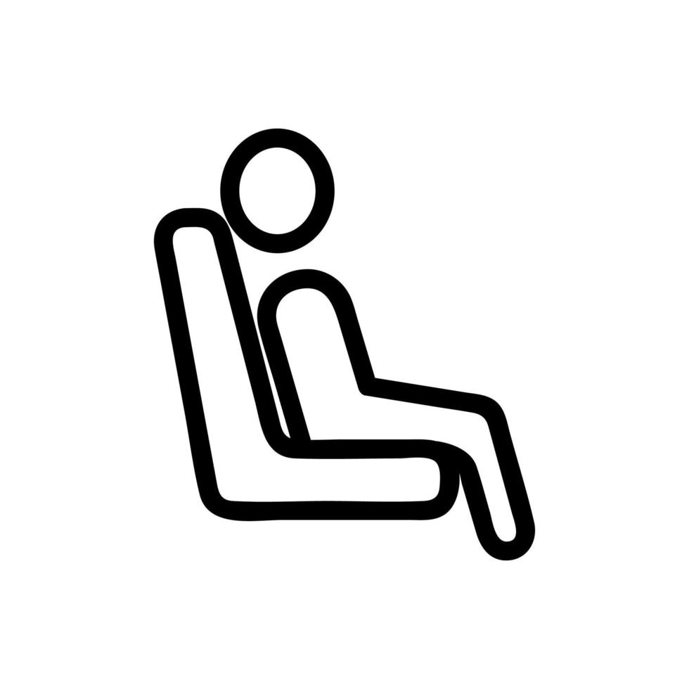 Man plane chair icon vector. Isolated contour symbol illustration vector