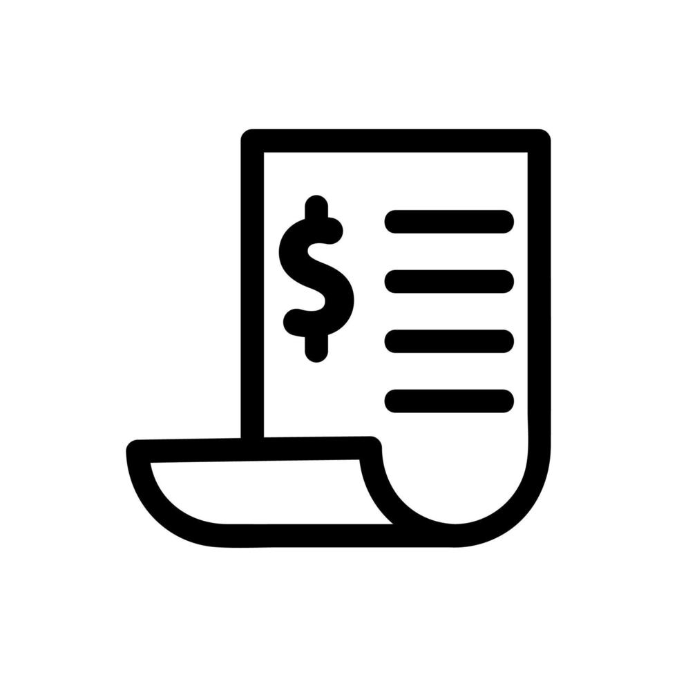 dollar document icon vector. Isolated contour symbol illustration vector