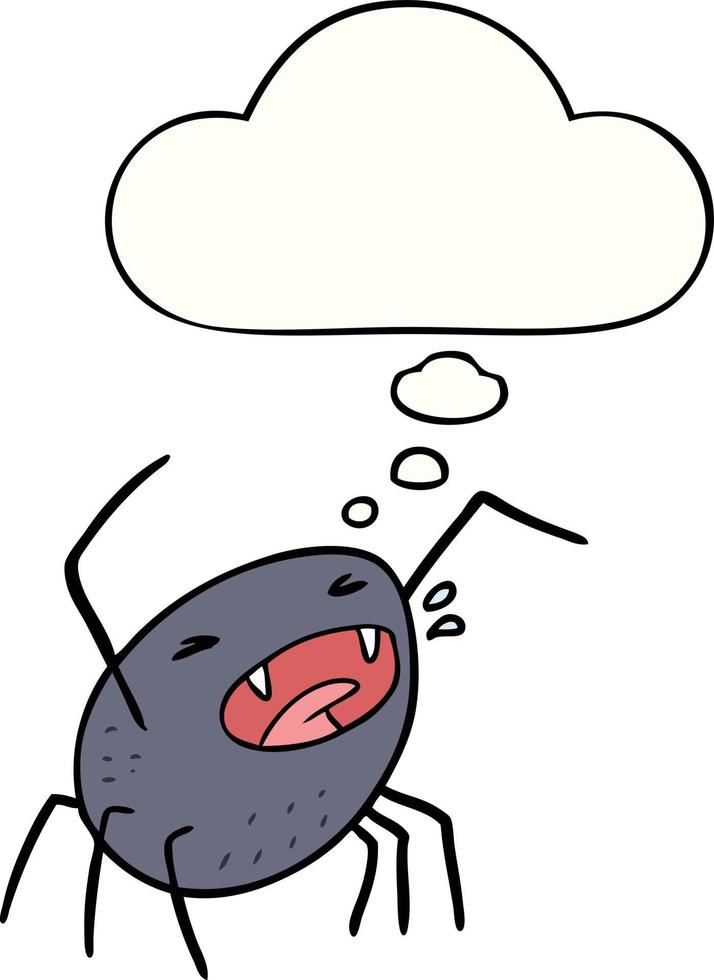 cartoon spider and thought bubble vector