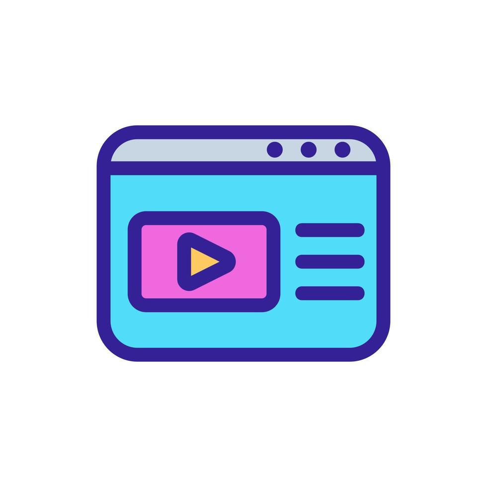 browser video icon vector. Isolated contour symbol illustration vector