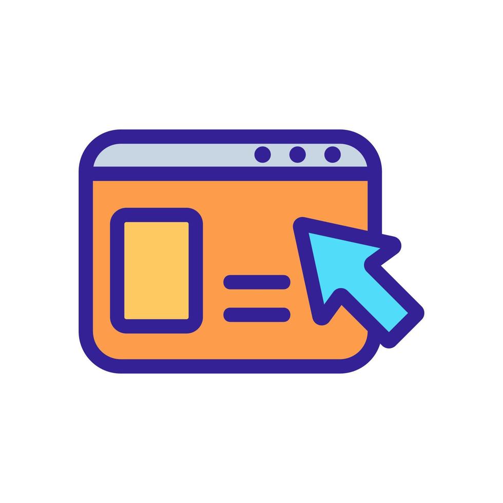Browser cursor icon vector. Isolated contour symbol illustration vector