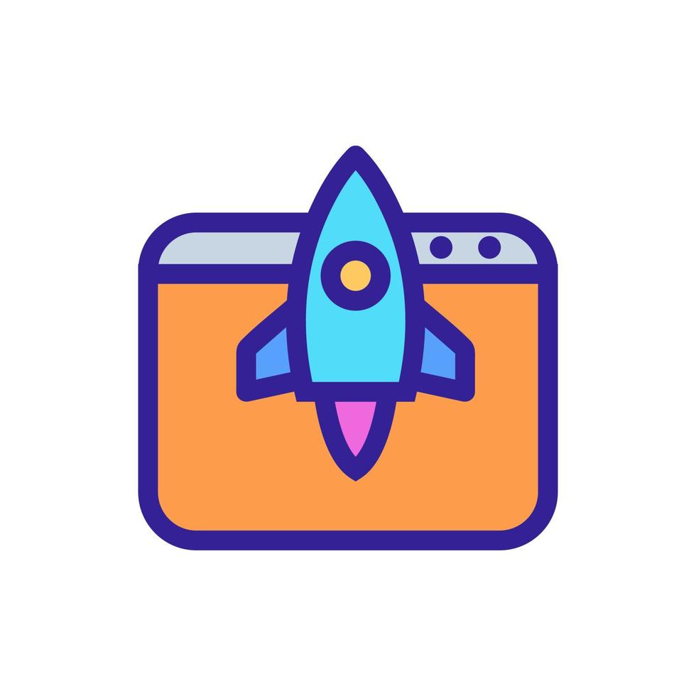 Browser speed rocket icon vector. Isolated contour symbol illustration vector